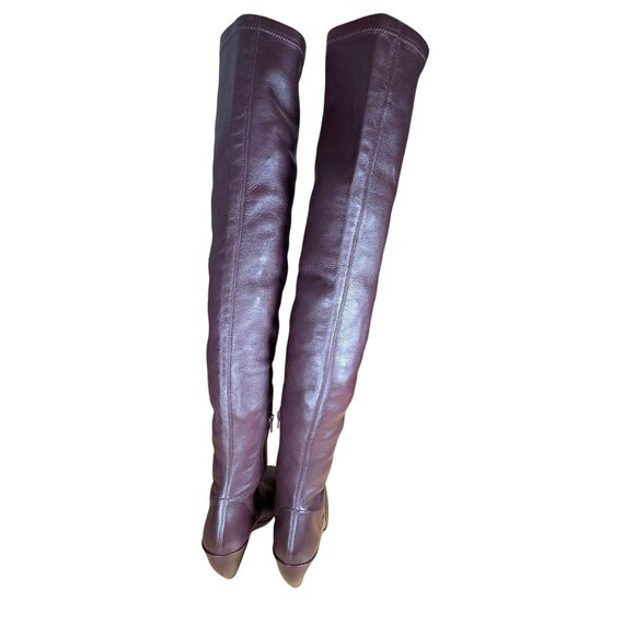 Khaite Morgan Over The Knee Boots Deep Wine Maroon Red Size 41 - Picture 8 of 14